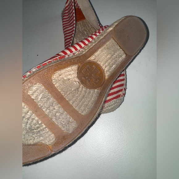 Tory Burch espadrilles women’s size 10 red/ivory - Picture 3 of 8